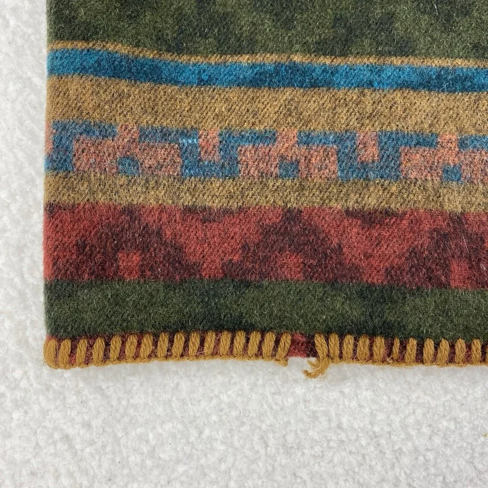 Vtg Field Gear Skirt Women 14 Green Wrap Blanket Wool Blend Southwest Earth Tone
